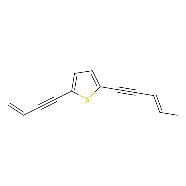 2D Structure of 2-(3-Buten-1-ynyl)-5-[(E)-3-penten-1-ynyl]thiophene