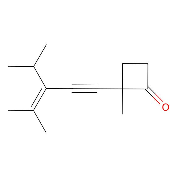 2D Structure of 2-(3-Isopropyl-4-methyl-pent-3-en-1-ynyl)-2-methyl-cyclobutanone 2D Structure of 2-(3-Isopropyl-4-methyl-pent-3-en-1-ynyl)-2-methyl-cyclobutanone
