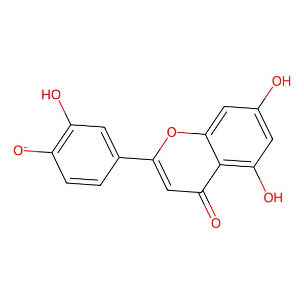 2D Structure of 2-(3,4-dihydroxyphenyl)-5-hydroxy-4-oxo-4H-chromen-7-olate luteolin-7-olate(1-)