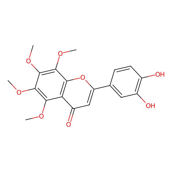 2D Structure of 2-(3,4-Dihydroxyphenyl)-5,6,7,8-tetramethoxychromen-4-one