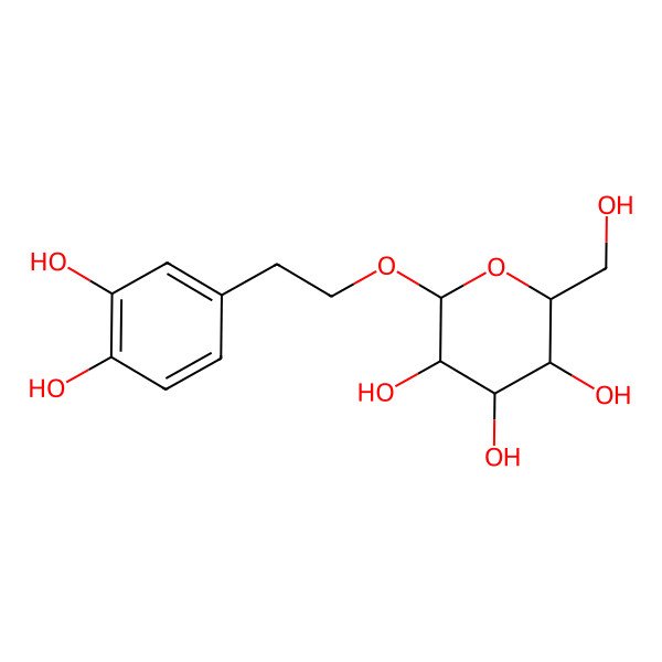 2D Structure of 2-(3,4-dihydroxyphenyl)-ethyl-O-beta-D-glucopyranoside