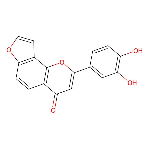 2D Structure of 2-(3,4-Dihydroxyphenyl)furo[2,3-h]chromen-4-one