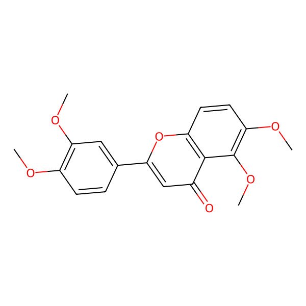2D Structure of 2-(3,4-Dimethoxyphenyl)-5,6-dimethoxy-4H-1-benzopyran-4-one