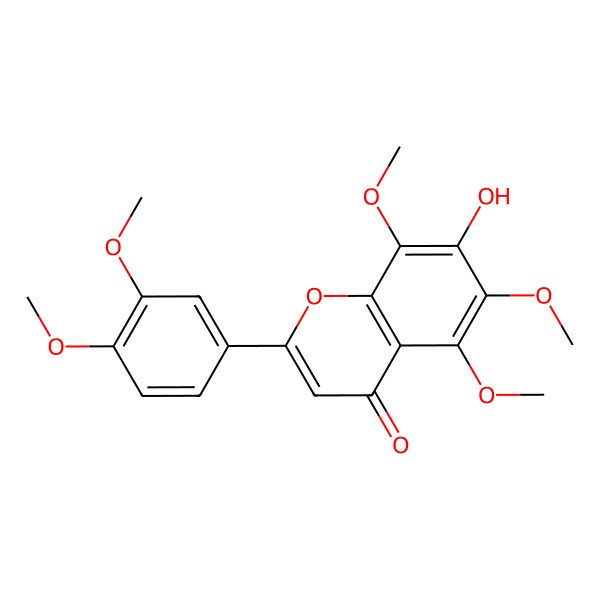 2D Structure of 2-(3,4-Dimethoxyphenyl)-7-hydroxy-5,6,8-trimethoxy-4H-1-benzopyran-4-one