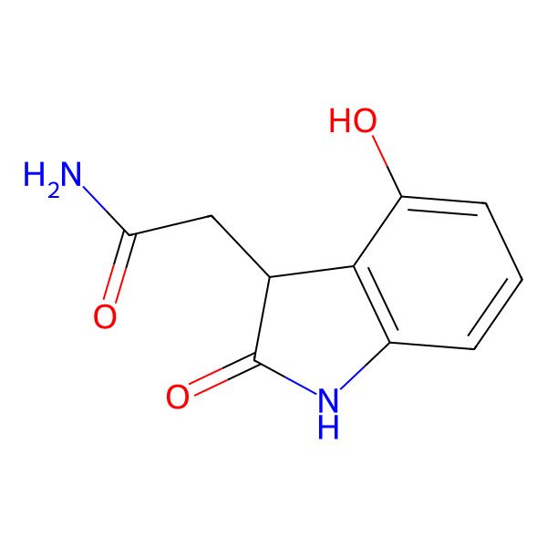 2D Structure of 2-[(3R)-4-hydroxy-2-oxo-1,3-dihydroindol-3-yl]acetamide