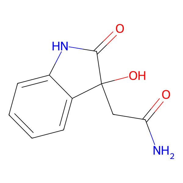 2D Structure of 2-[(3S)-3-hydroxy-2-oxo-1H-indol-3-yl]acetamide