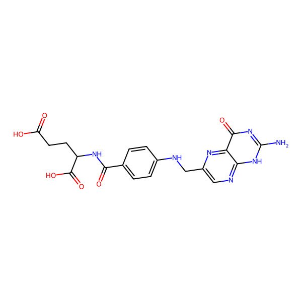 2D Structure of 2-[[4-[(2-amino-4-oxo-1H-pteridin-6-yl)methylamino]benzoyl]amino]pentanedioic acid