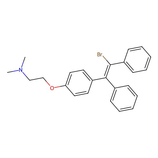 2D Structure of 2-[4-(2-bromo-1,2-diphenylethenyl)phenoxy]-N,N-dimethylethanamine