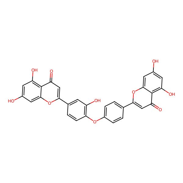 2D Structure of 2-[4-[4-(5,7-Dihydroxy-4-oxochromen-2-yl)-2-hydroxyphenoxy]phenyl]-5,7-dihydroxychromen-4-one
