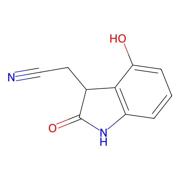 2D Structure of 2-(4-Hydroxy-2-oxoindolin-3-yl)acetonitrile