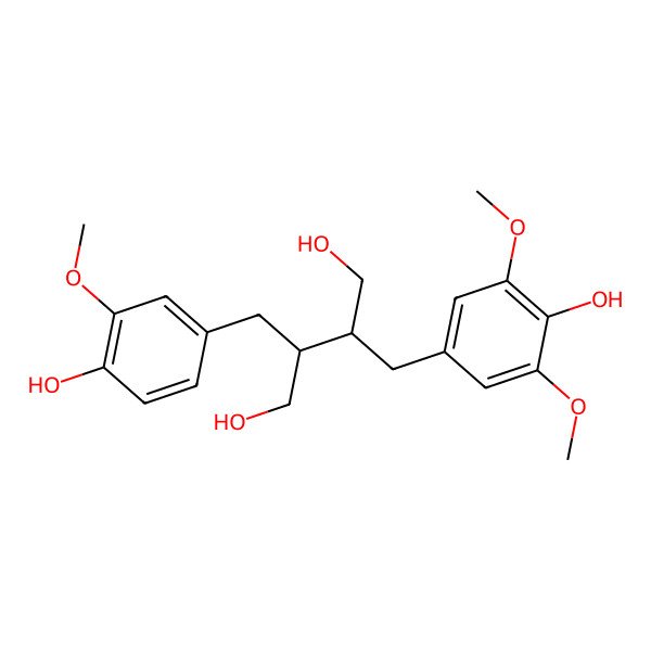 2D Structure of 2-(4-Hydroxy-3-methoxybenzyl)-3-(3,5-dimethoxy-4-hydroxybenzyl)butane-1,4-diol