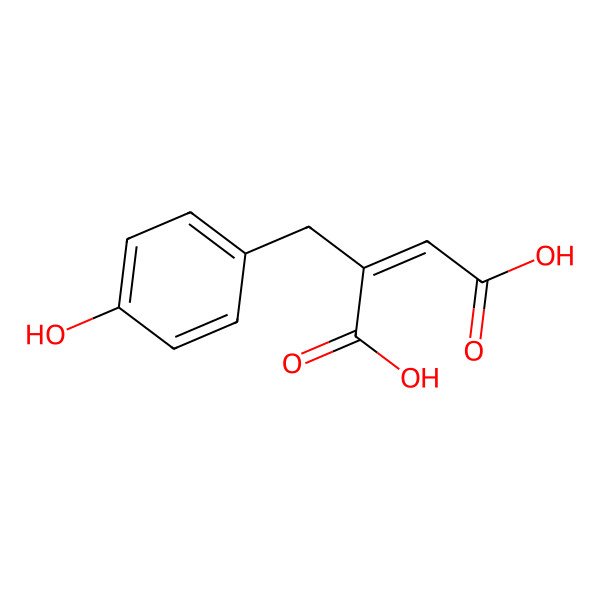 2D Structure of 2-(4-Hydroxybenzyl)-2-butenedioic acid 2D Structure of 2-(4-Hydroxybenzyl)-2-butenedioic acid