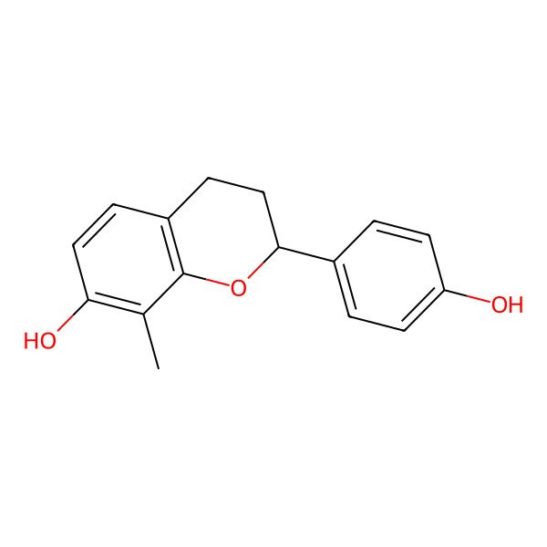 2D Structure of 2-(4-hydroxyphenyl)-8-methyl-3,4-dihydro-2H-chromen-7-ol