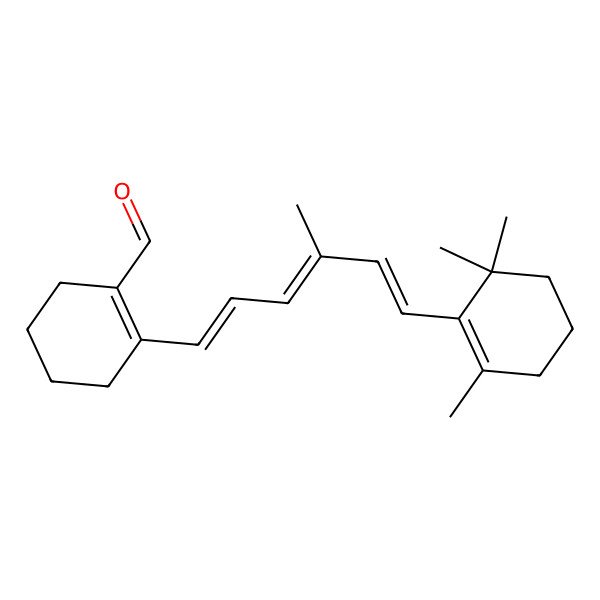 2D Structure of 2-[4-Methyl-6-(2,6,6-trimethylcyclohex-1-enyl)hexa-1,3,5-trienyl]cyclohex-1-en-1-carboxaldehyde