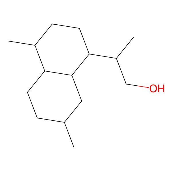 2D Structure of 2-(4,7-Dimethyl-1,2,3,4,4a,5,6,7,8,8a-decahydronaphthalen-1-yl)propan-1-ol 2D Structure of 2-(4,7-Dimethyl-1,2,3,4,4a,5,6,7,8,8a-decahydronaphthalen-1-yl)propan-1-ol