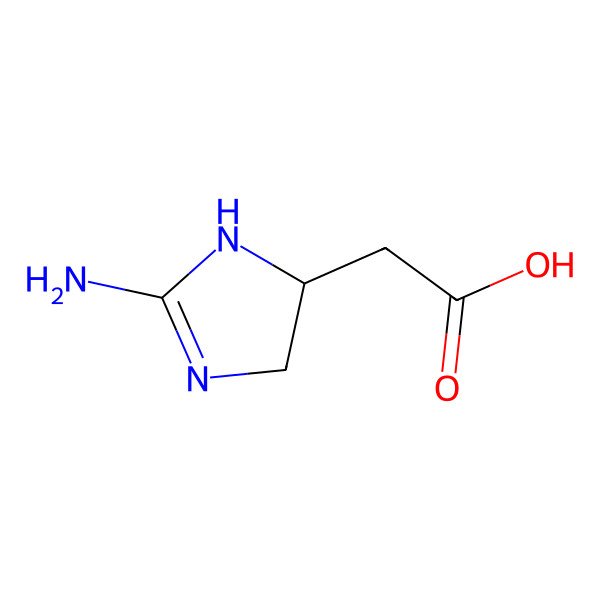 2D Structure of 2-[(5R)-2-amino-4,5-dihydro-1H-imidazol-5-yl]acetic acid