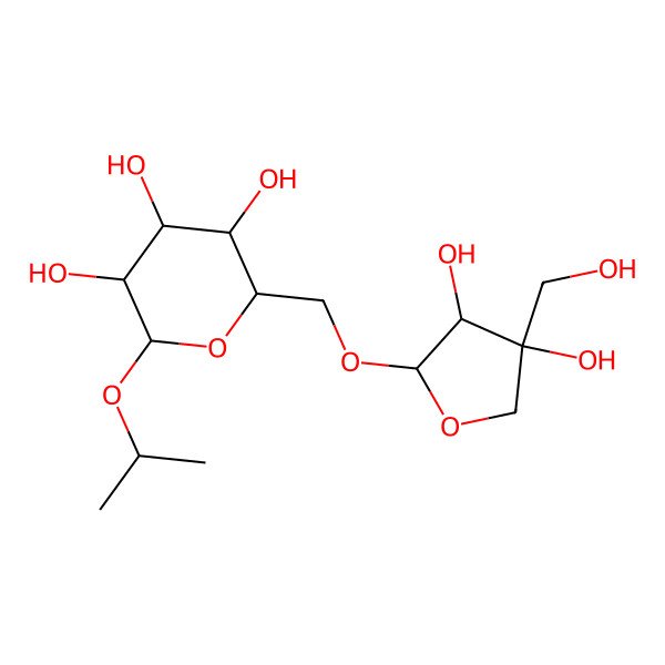 2D Structure of 2-((6-O-(beta-D-apiofuranosyl)beta-D-glucopyranosyl)oxy)propane