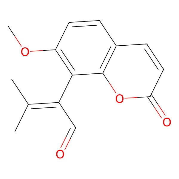 2D Structure of 2-(7-Methoxy-2-oxochromen-8-yl)-3-methylbut-2-enal