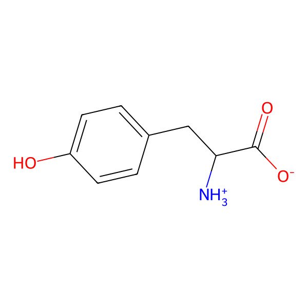 2D Structure of 2-Amino-3-(4-hydroxyphenyl)-propanoic acid