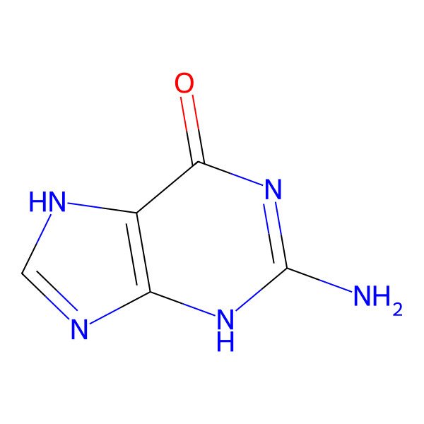 2D Structure of 2-amino-3,7-dihydropurin-6-one