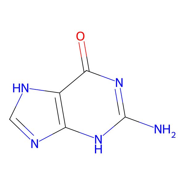 2D Structure of 2-amino-3,7-dihydropurin-6-one 2D Structure of 2-amino-3,7-dihydropurin-6-one