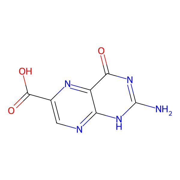 2D Structure of 2-amino-4-oxo-1H-pteridine-6-carboxylic acid