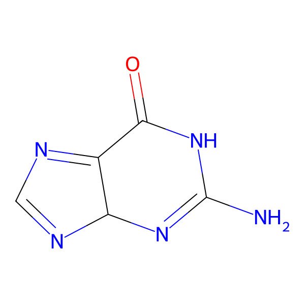 2D Structure of 2-Amino-4H-purin-6-ol
