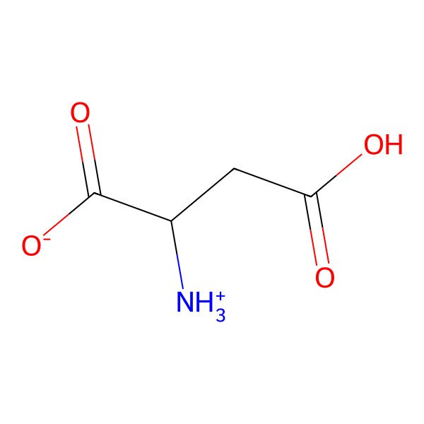 2D Structure of 2-Azaniumyl-4-hydroxy-4-oxobutanoate
