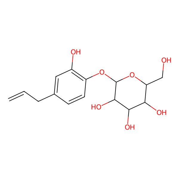 2D Structure of 2-(beta-D-Glucopyranosyloxy)-5-allylphenol