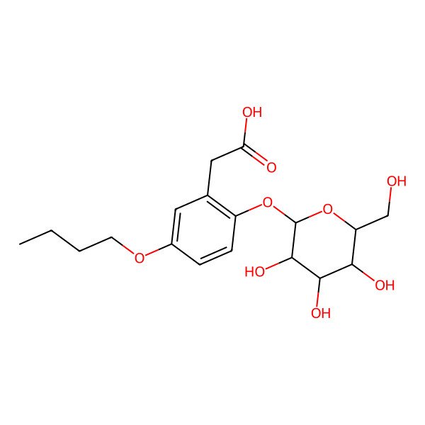 2D Structure of 2-beta-d-Glucopyranosyloxy-5-butoxyphenylacetic acid