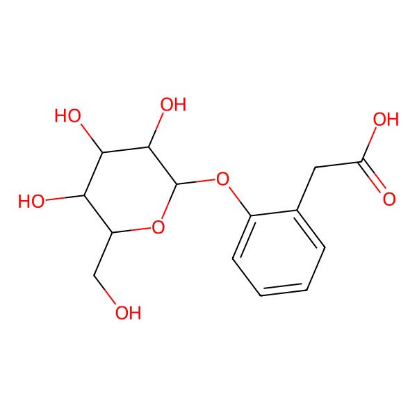 2D Structure of 2-(beta-D-Glucopyranosyloxy)benzeneacetic acid