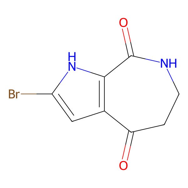 2D Structure of 2-Bromo-6,7-dihydro-1H,5H-pyrrolo[2,3-c]azepine-4,8-dione
