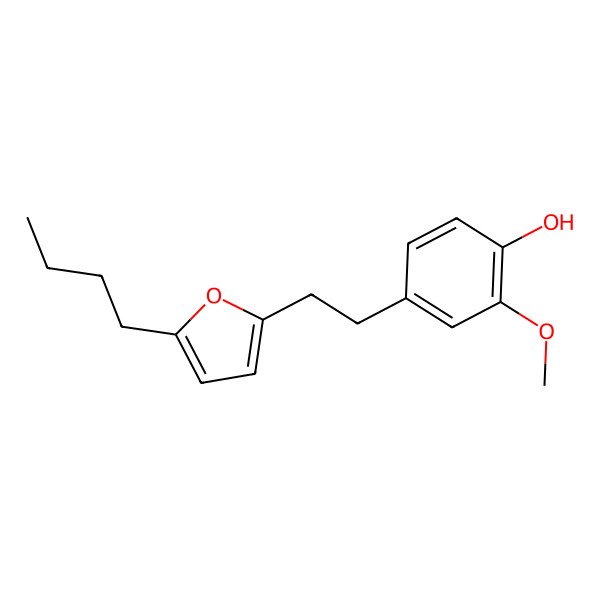 2D Structure of 2-Butyl-5-[2-(4-hydroxy-3-methoxyphenyl)ethyl]furan