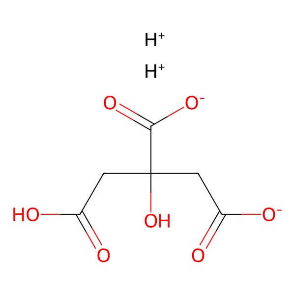2D Structure of 2-(Carboxymethyl)-2-hydroxybutanedioate;hydron