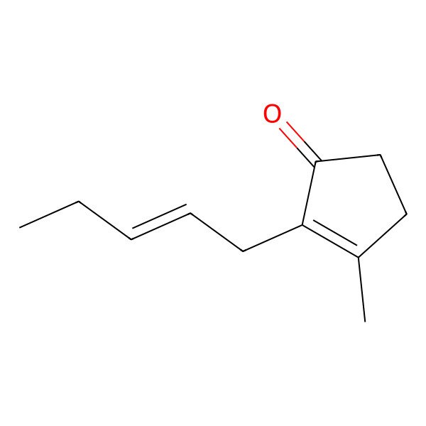 2D Structure of 2-Cyclopenten-1-one, 3-methyl-2-(2Z)-2-pentenyl-