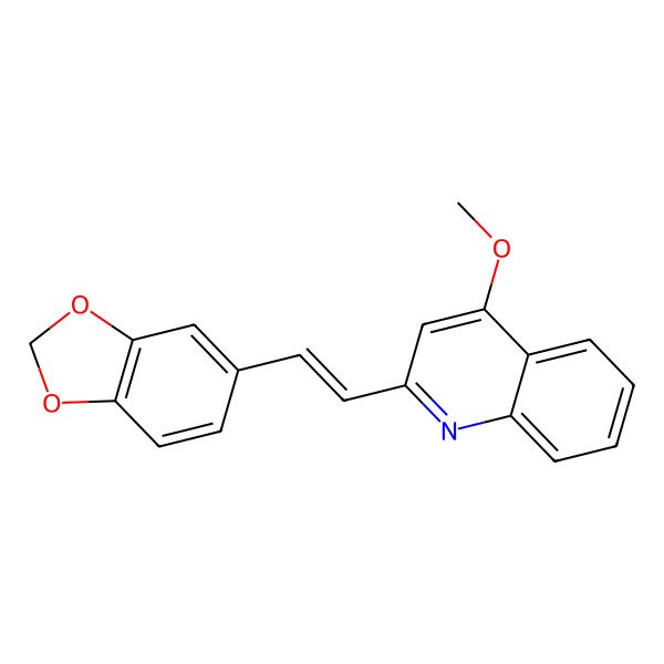 2D Structure of 2-[(E)-2-(1,3-benzodioxol-5-yl)ethenyl]-4-methoxyquinoline