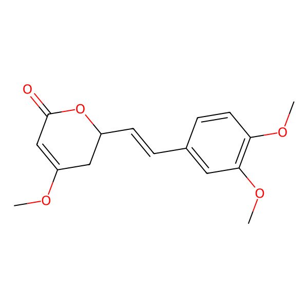 2D Structure of 2-[(E)-2-(3,4-dimethoxyphenyl)ethenyl]-4-methoxy-2,3-dihydropyran-6-one