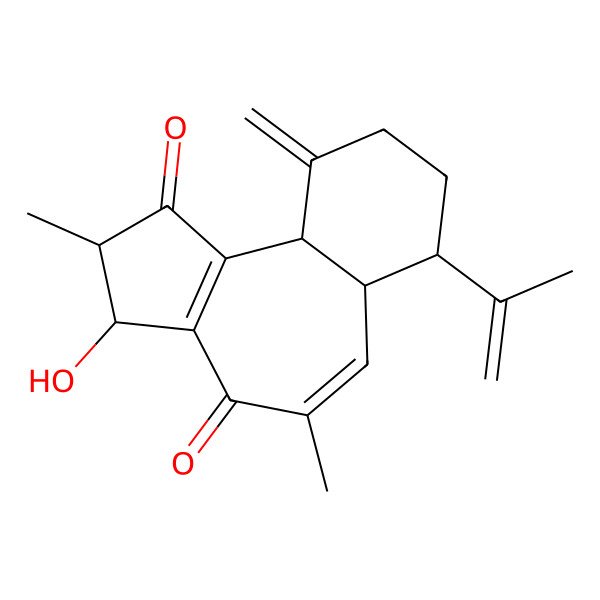 2D Structure of (2R,3R,6aS,7R,10aR)-3-hydroxy-2,5-dimethyl-10-methylidene-7-prop-1-en-2-yl-3,6a,7,8,9,10a-hexahydro-2H-benzo[h]azulene-1,4-dione