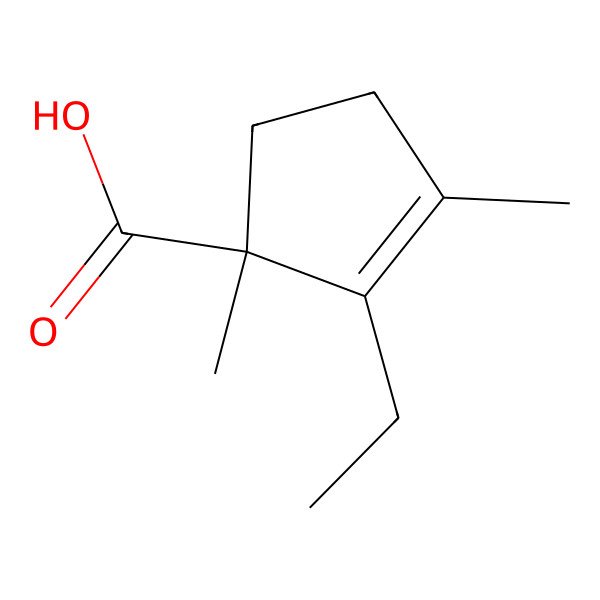 2D Structure of 2-Ethyl-1,3-dimethylcyclopent-2-enecarboxylic acid
