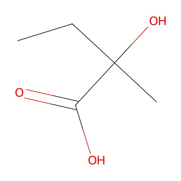 2D Structure of (+-)-2-Hydroxy-2-methylbutyric acid