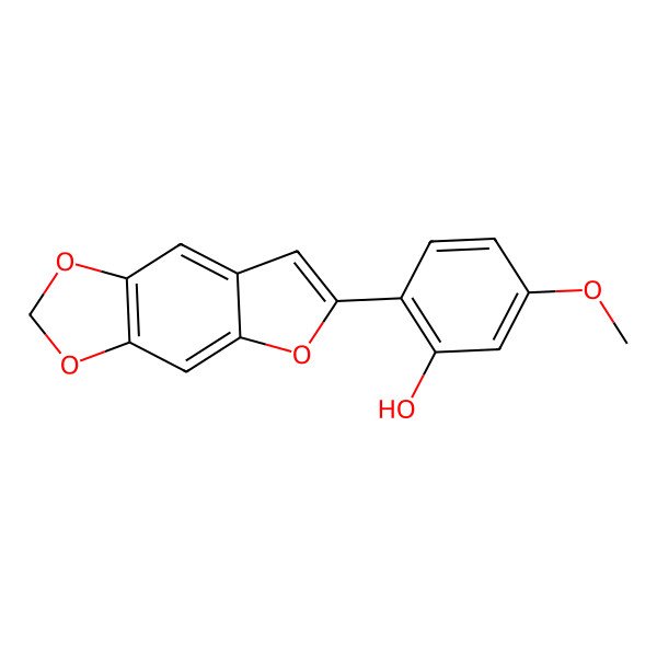 2D Structure of 2'-Hydroxy-4'-methoxy-5,6-methylenedioxy-2-phenylbenzofuran