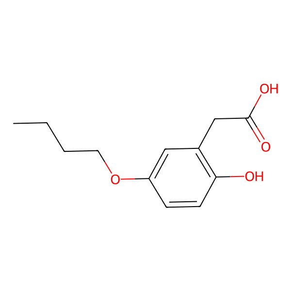 2D Structure of 2-Hydroxy-5-butoxyphenylacetic acid
