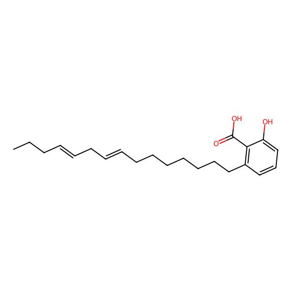 2D Structure of 2-hydroxy-6-[(8Z,11E)-pentadeca-8,11-dienyl]benzoic acid
