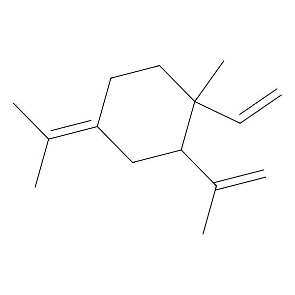 2D Structure of 2-Isopropenyl-1-methyl-4-(1-methylethylidene)-1-vinylcyclohexane