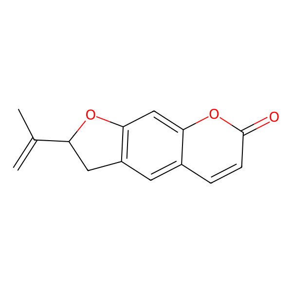 2D Structure of 2-Isopropenyl-2,3-dihydrofuro[3,2-g]chromen-7-one