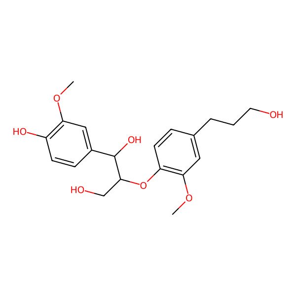 2D Structure of 2-Methoxy-4-[(1R,2S)-1,3-dihydroxy-2-[2-methoxy-4-(3-hydroxypropyl)phenoxy]propyl]phenol