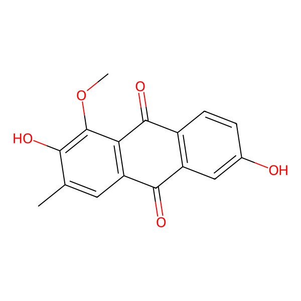 2D Structure of 2,6-Dihydroxy-1-methoxy-3-methylanthraquinone