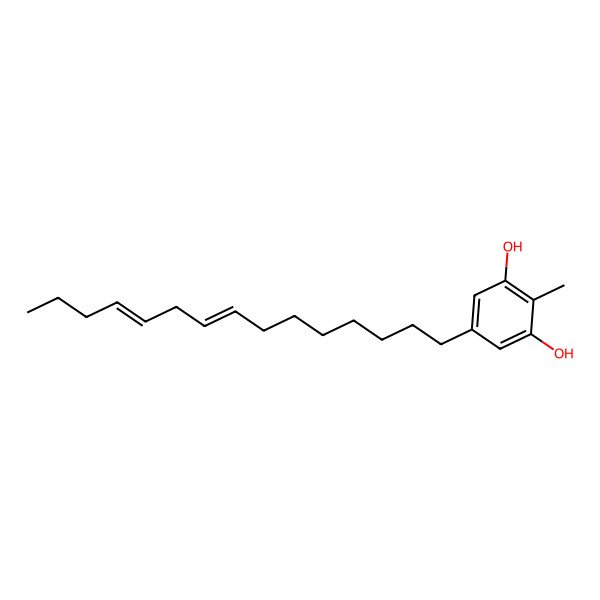 2D Structure of 2-Methyl-5-(8Z,11Z)-8,11-pentadecadien-1-yl-1,3-benzenediol 2D Structure of 2-Methyl-5-(8Z,11Z)-8,11-pentadecadien-1-yl-1,3-benzenediol