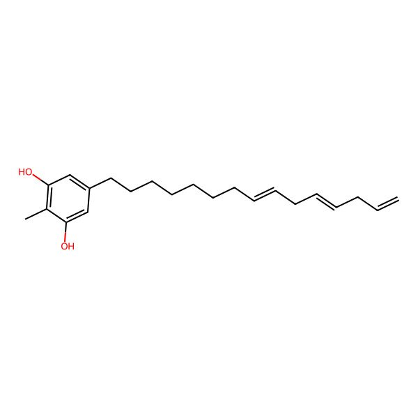 2D Structure of 2-methyl-5-(8Z,11Z)-8,11,14-pentadecatrienyl-1,3-benzenediol