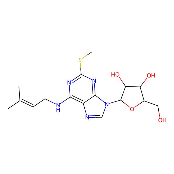2D Structure of 2-Methylthio-N-6-isopentenyladenosine 2D Structure of 2-Methylthio-N-6-isopentenyladenosine